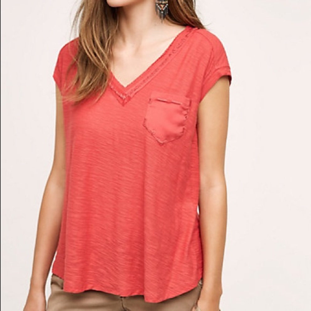 Anthropologie pocket tee v neck